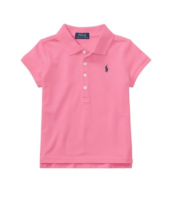 Поло для девочек Ralph Lauren Kids, сетчатая рубашка-поло с коротким рукавом (для маленьких детей)
