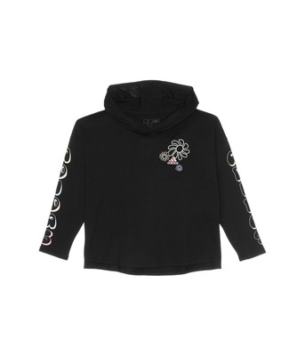 Футболки и топы для девочек adidas Kids с длинным рукавом и капюшоном с графическим рисунком (Big Kid)
