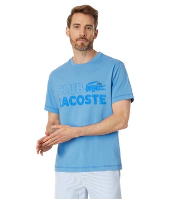 

Мужские рубашки и топы Lacoste Футболка свободного кроя с короткими рукавами и рисунком