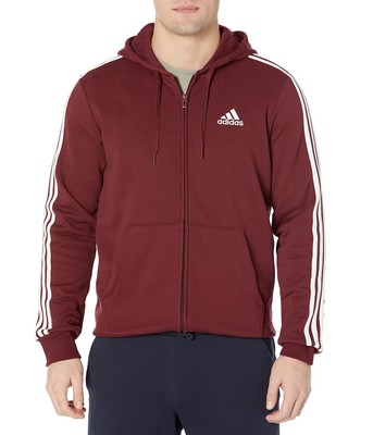 Мужская одежда adidas Essentials 3-полосная флисовая толстовка с молнией и полной молнией