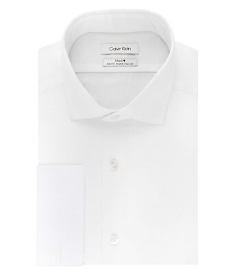 

Calvin Klein Мужская классическая рубашка приталенного кроя без железа, эластичная однотонная французская манжета