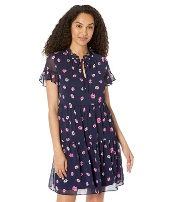 Женские платья DKNY с принтом и оборками на шее