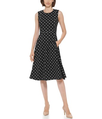 Женские платья Calvin Klein в горошек, Облегающее платье из крепа для подводного плавания