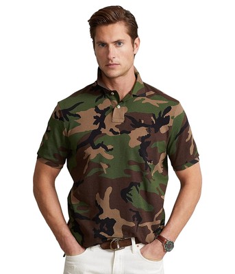 

Мужские рубашки и топы Polo Ralph Lauren Классическая рубашка-поло с камуфляжной сеткой