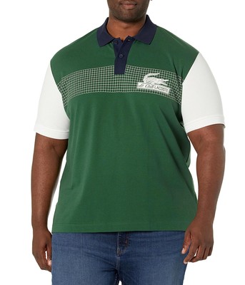 

Мужские рубашки и топы Lacoste с короткими рукавами, свободная рубашка-поло из пике с рисунком