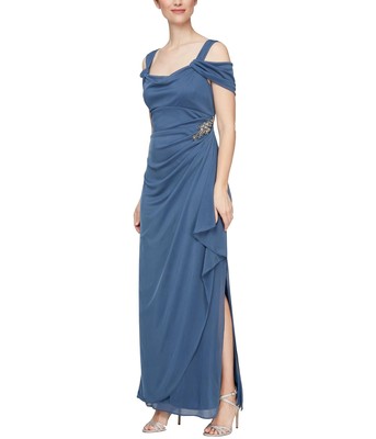 Женские платья Alex Evenings Длинное платье с открытыми плечами и глубоким вырезом горловины