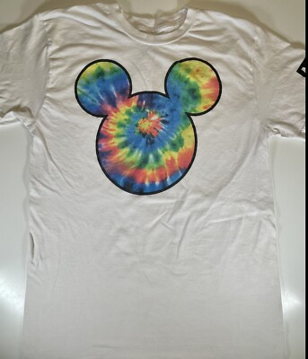 Neff  Disney Shirt Mens Medium Mickey Mouse Tye Dye Short Sleeve White