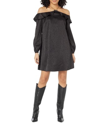 Женские платья MICHAEL Michael Kors Мини-платье с воланами и открытыми плечами