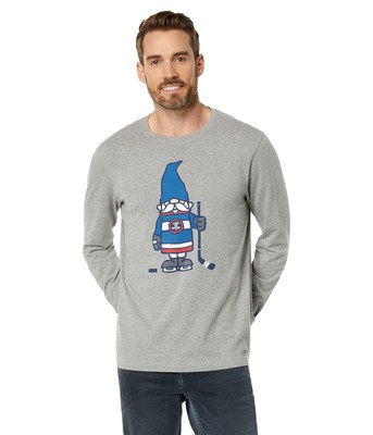 Мужские рубашки и топы Life is Good Hockey Gnome Long Sleeve Crusher