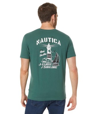 

Мужские рубашки и топы Футболка с графическим рисунком Nautica, изготовленная из экологически чистых материалов для гонок на яхтах