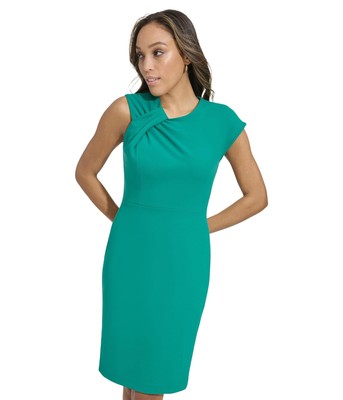 Женское Короткое платье-футляр Calvin Klein с завязанным Лифом и Развевающимися Рукавами