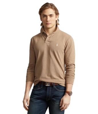 Мужская одежда Polo Ralph Lauren Классическая сетчатая рубашка поло с длинными рукавами