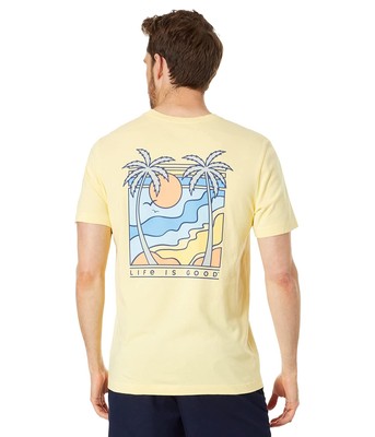 

Мужские рубашки и топы Life is Good Футболка Crusher с короткими рукавами в стиле ретро Palms