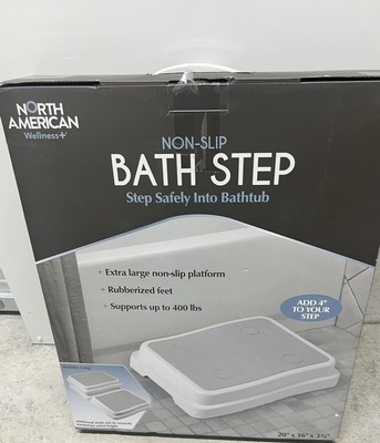 Slip Resistant 4'' Bath Step, Extra Large Stackable Platform for Bathtub Bathroom