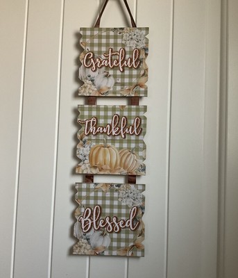 Thankful Welcome Sign for Front Door Maple Leaves Thanksgi