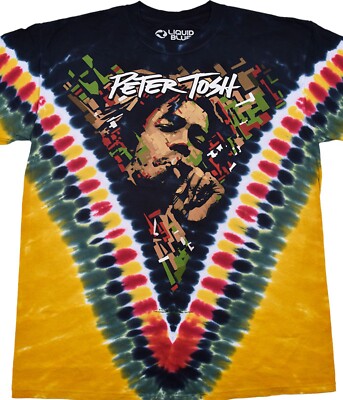 PETER TOSH-GOLDEN V-TIE DYE T-SHIRT  M,L,XL,XXL WAILERS-REGGAE-Legalize It
