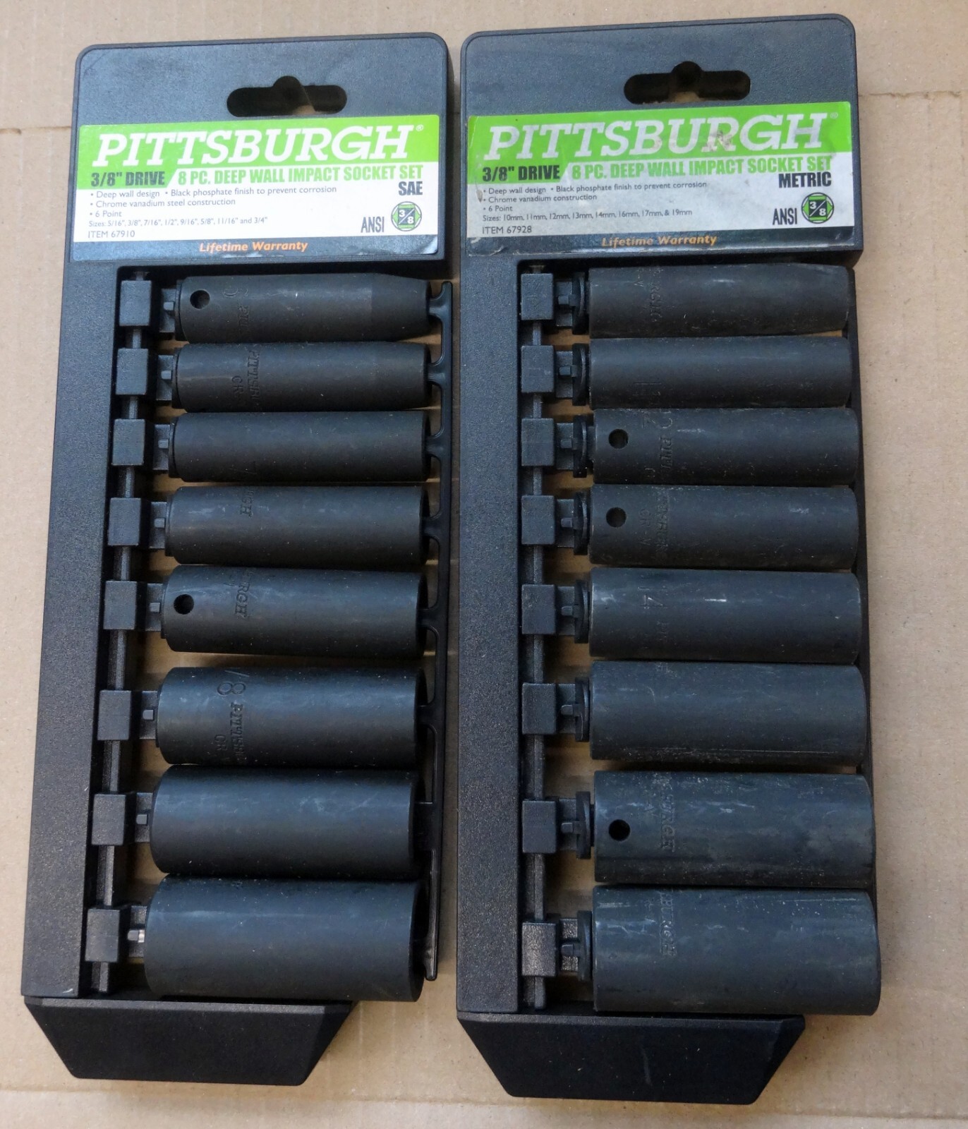 Pittsburgh 13-teiliges Steckschlüssel-Set - 1/2" Antrieb SAE Deep Wall Impact Sockets, Größen 7/16" Bis 1 1/4"