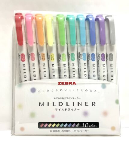 Zebra Mildliner 10 color / Double-Sided Highlighter Marker Zebra Mildliner 10 color / Double-Sided Highlighter Marker