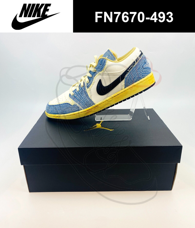 Nike Air Jordan 1 Low SE World Make Japan Sashiko Denim FN7670-493 Men's - Picture 1 of 12