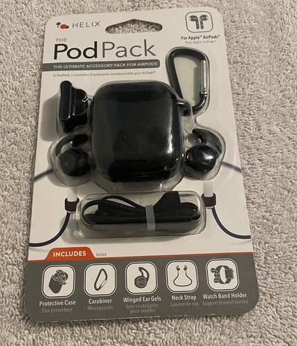 Helix Black 5-In-1 Podpack Apple AirPod Accessory Kit Black