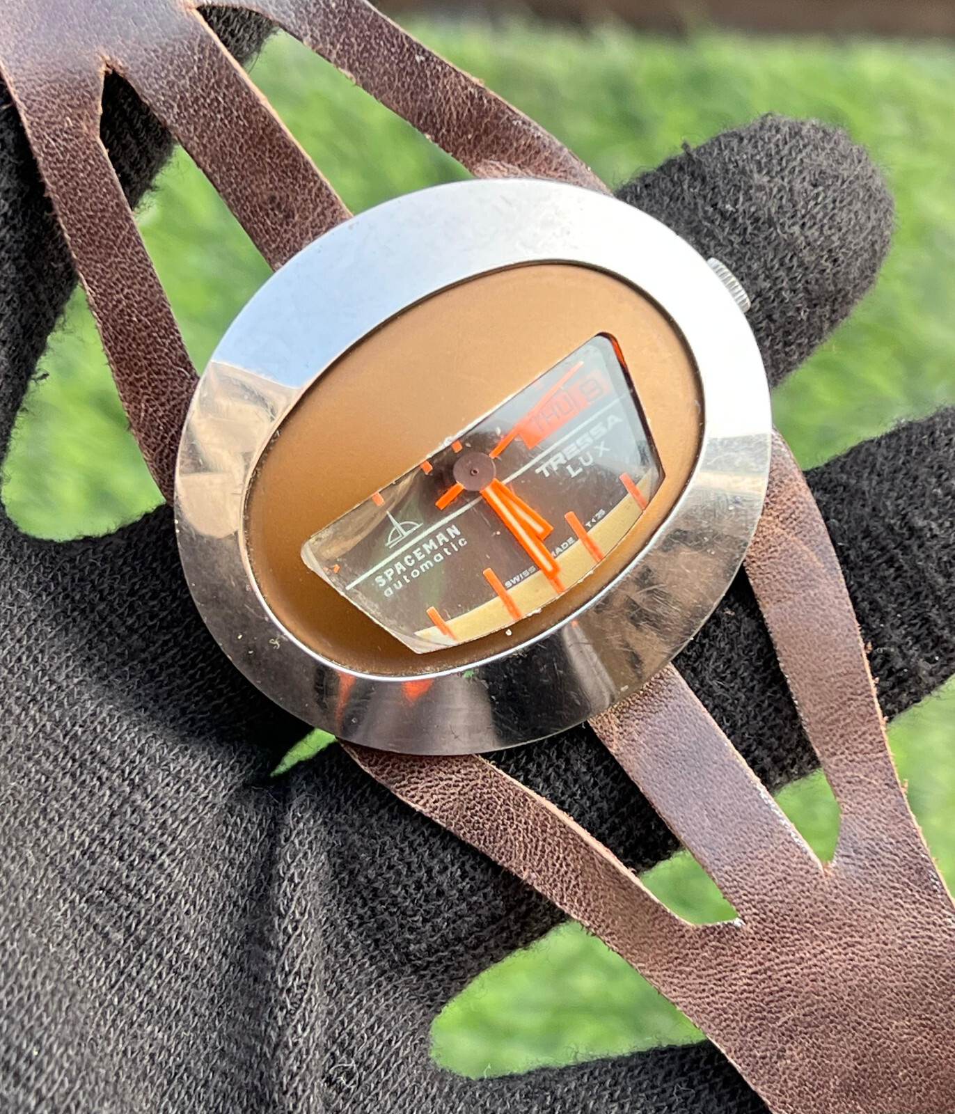 Rare Vintage Spaceman Tressa Lux Automatic Day/Date Swiss Rare Vintage Spaceman Tressa Lux Automatic Day/Date Swiss