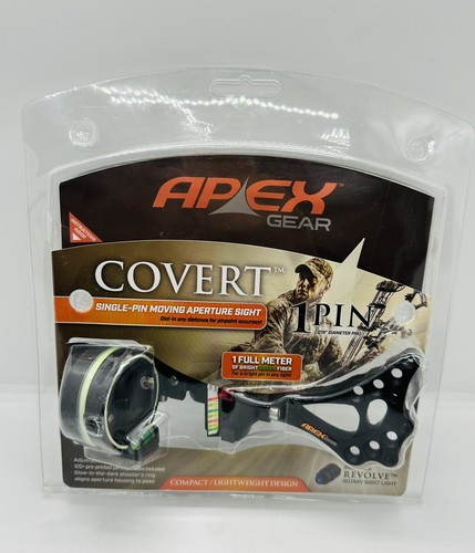 Apex Covert Single Pin Adjustable Green Dot Archery Bow Sight, Black - AG2321B