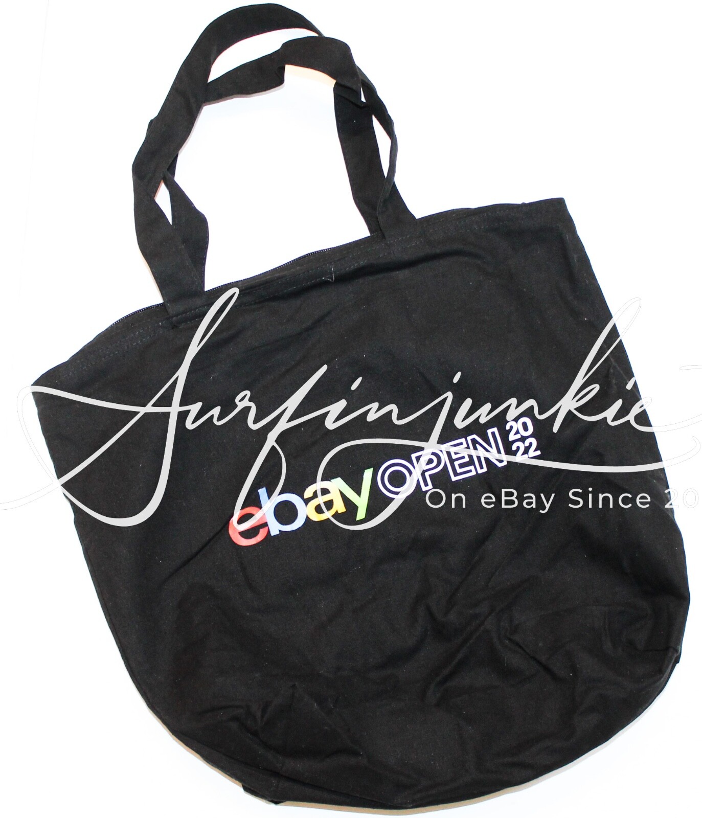 eBay Open 2022 Small Tote Bag Black New Zippered Zipper