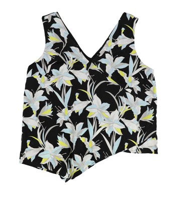 Pre-owned Bar Iii Womens Asymmetrical Knit Blouse, Black, X-large In Modlillies