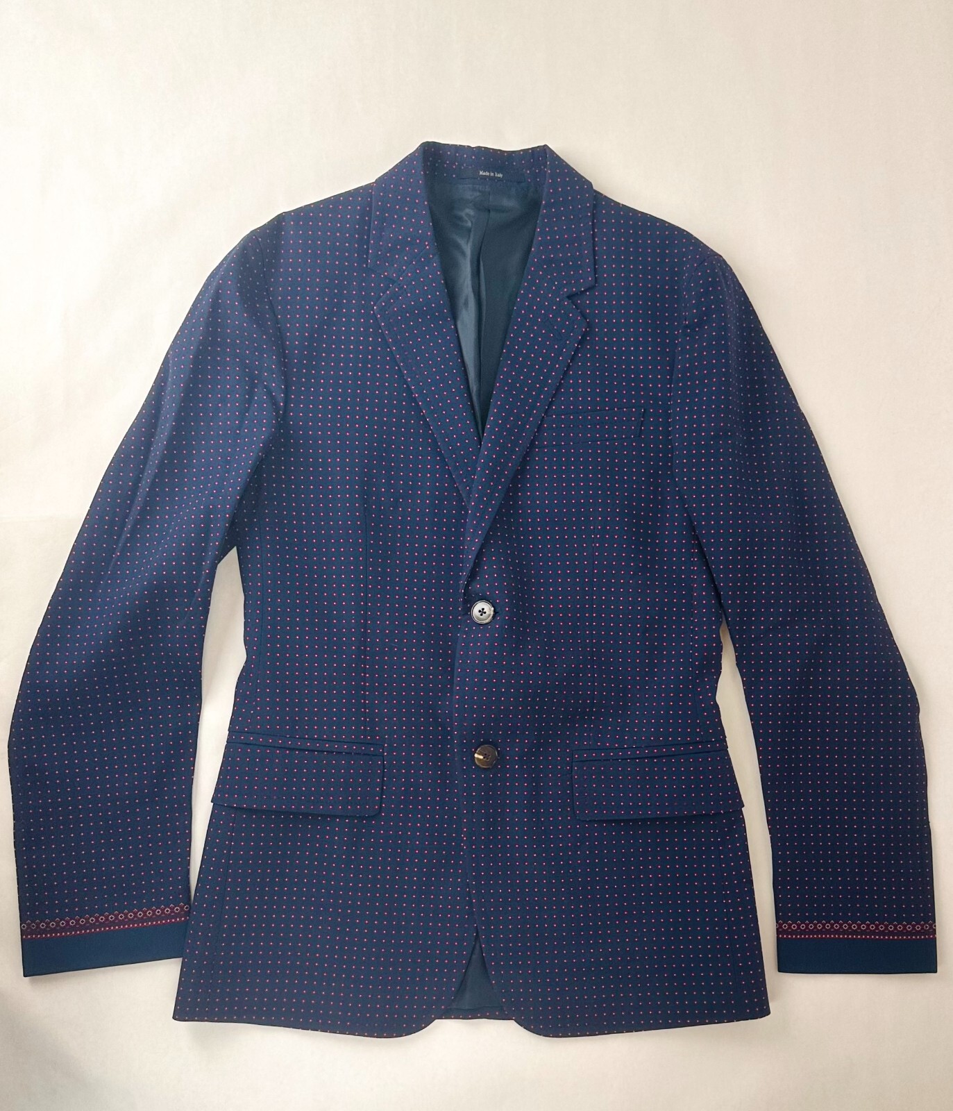 Pre-owned Gucci $2690  Men's Flower Print Jacket Blazer Blue Eu 44/us 34 342329 4330