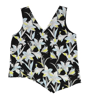 Pre-owned Bar Iii Womens Asymmetrical Knit Blouse, Black, X-large In Modlillies