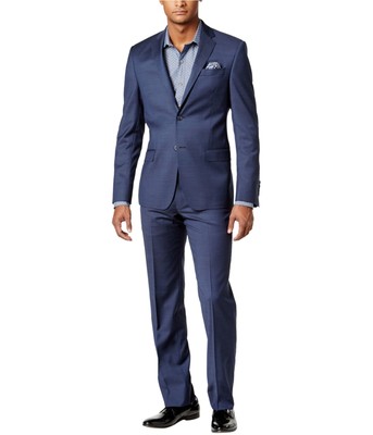 DKNY Mens Tow Piece Formal Tuxedo, Blue, 40 Regular / 33W x 37L