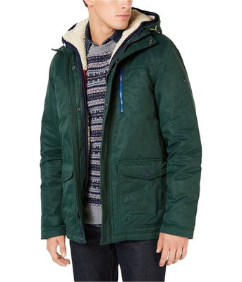 Pre-owned Tommy Hilfiger Mens Hilltop Hooded Coat, Green, Small