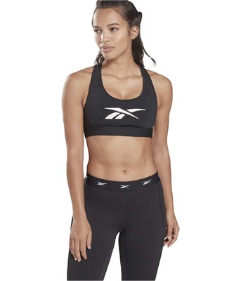 Reebok Womens Hero Racer Sports Bra, Black, Small
