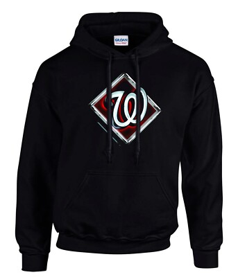 Washington nationals Baseboll Logo Hoodie Kapuzenpullover Schwarz -3680 -SW