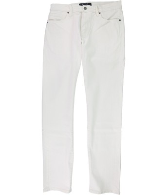 DSTLD Mens Solid Slim Fit Jeans, White, 30W x 34L
