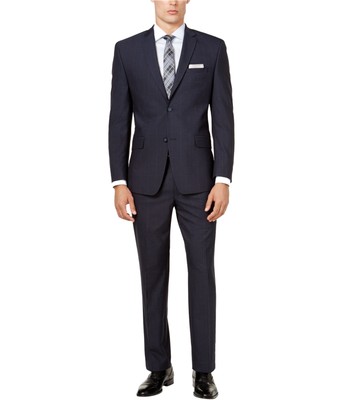 Pre-owned Marc New York Marc York Mens Windowpane Formal Tuxedo In Blue