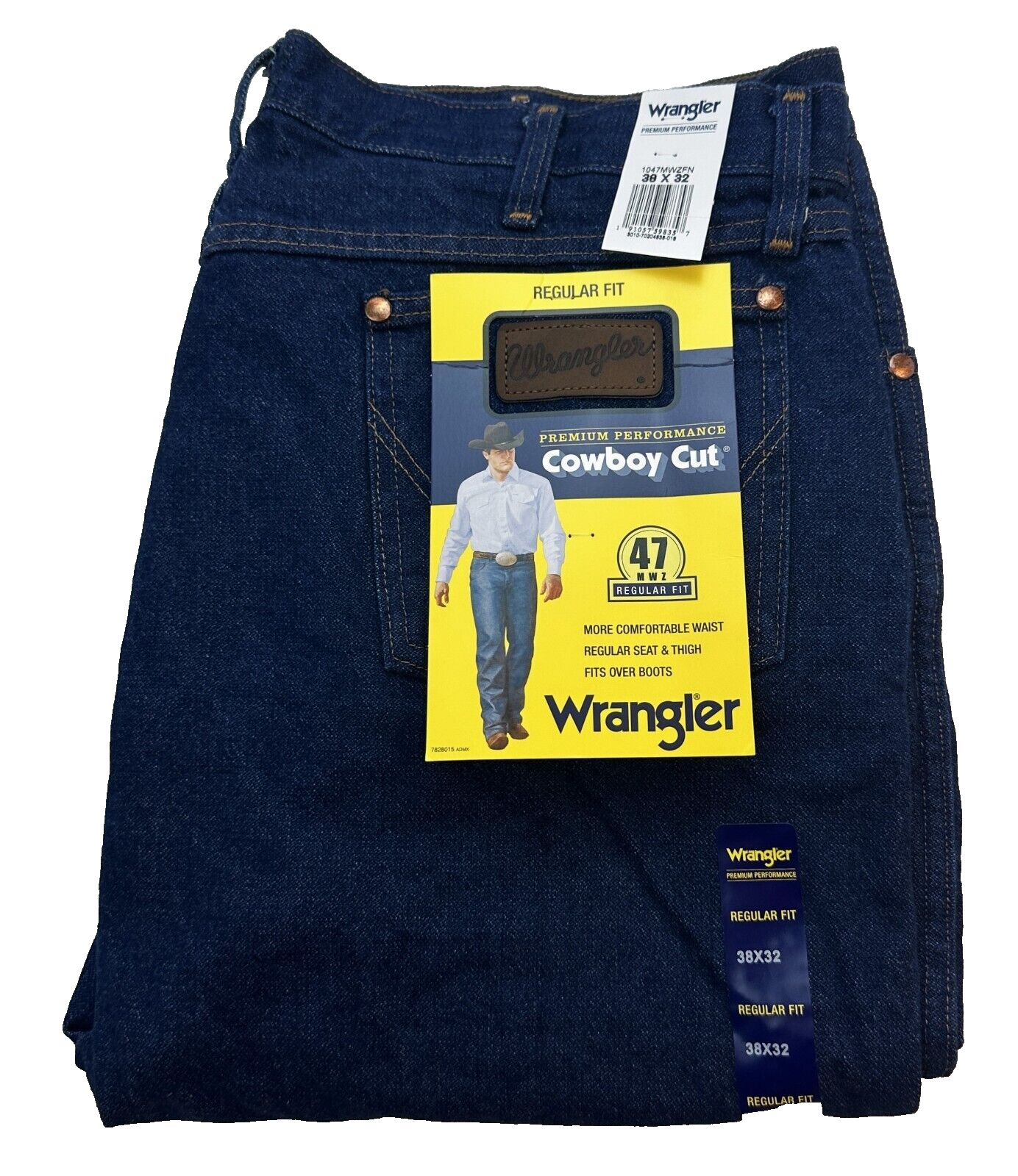 Мужские джинсы ковбойского покроя Wrangler с фланелевой подкладкой W38 L32 темно-коричневого цвета, теплые 47MWZ
