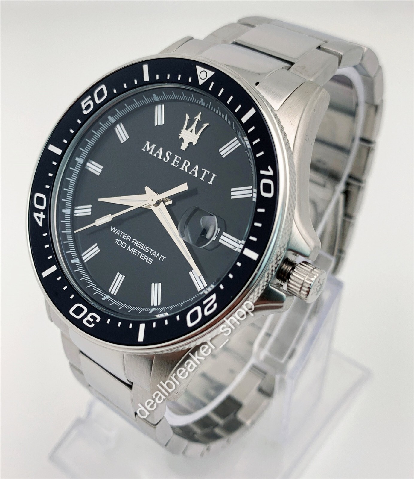 Maserati R8853140002 Sfida Silver Tone Black Dial 44mm Case