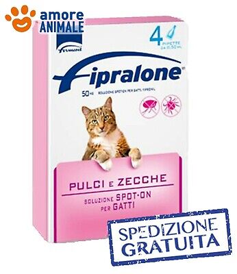Fipralone Gatto - 4 pipette - Antiparassitario per Gatti contro pulci e zecche