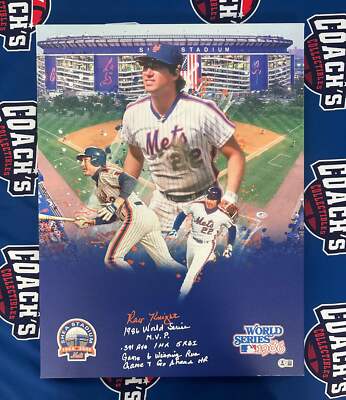 Ray Knight Autographed 18x24 Custom Graphic Wrapped Canvas w/ Multiple Inscripti