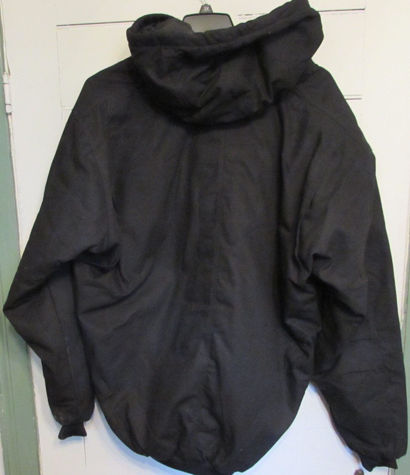 Blue Mountain Men's Duck Quilt-Lined Insulated Hooded Jacket 2 XL Tall Black
