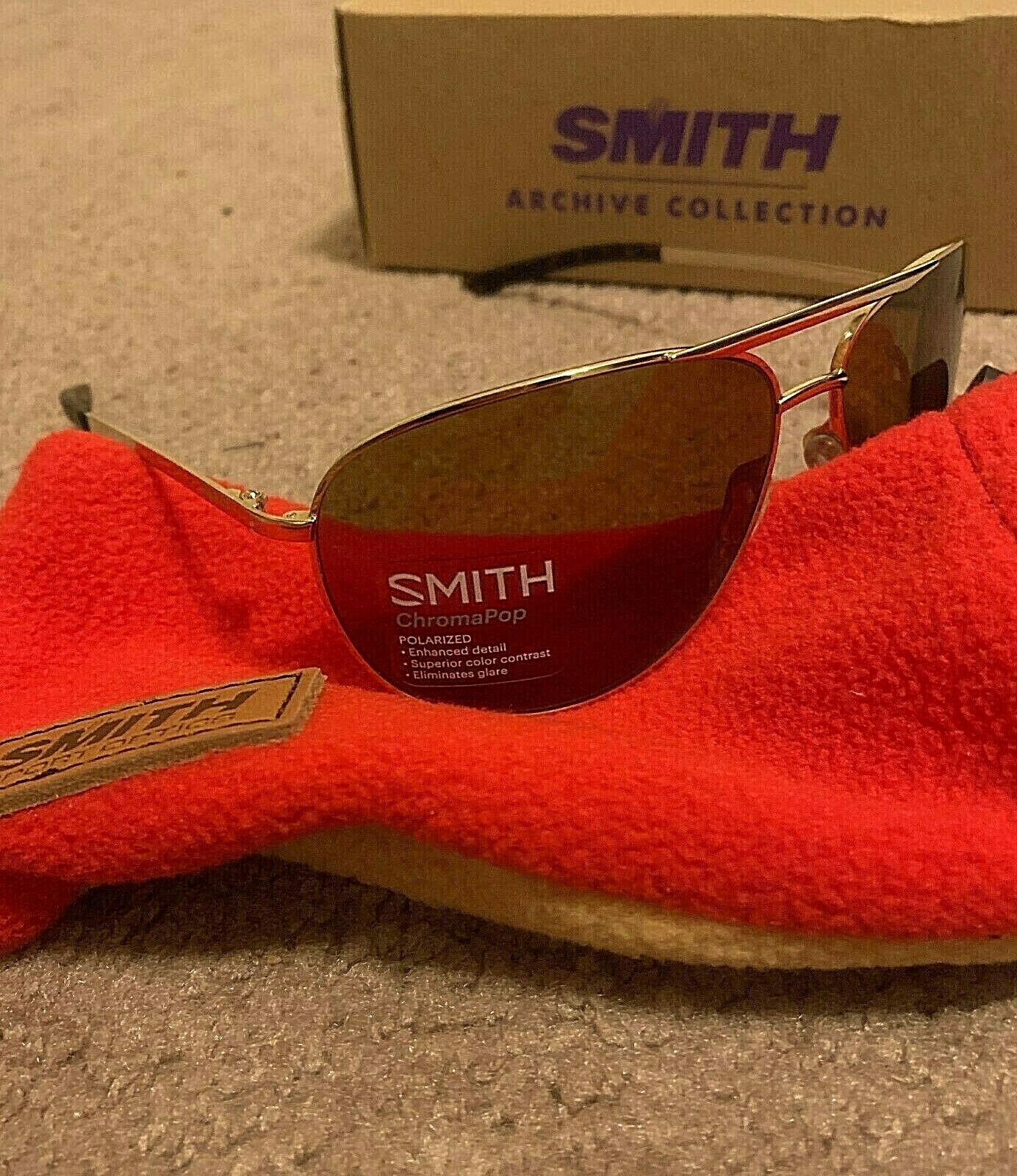 NEW!! SMITH Optics Serpico 2 Slim GOLD BLUE Sunglasses - Premium ChromaPop Lens