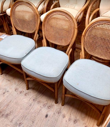 Vintage Rattan Cane 6 Chairs wicker,bamboo