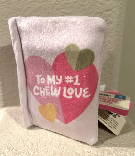 Bark Sqeakret Admirer Sm. Dog Toy -“My #1 Chew Love” Squeak Crinkle Treat Trap