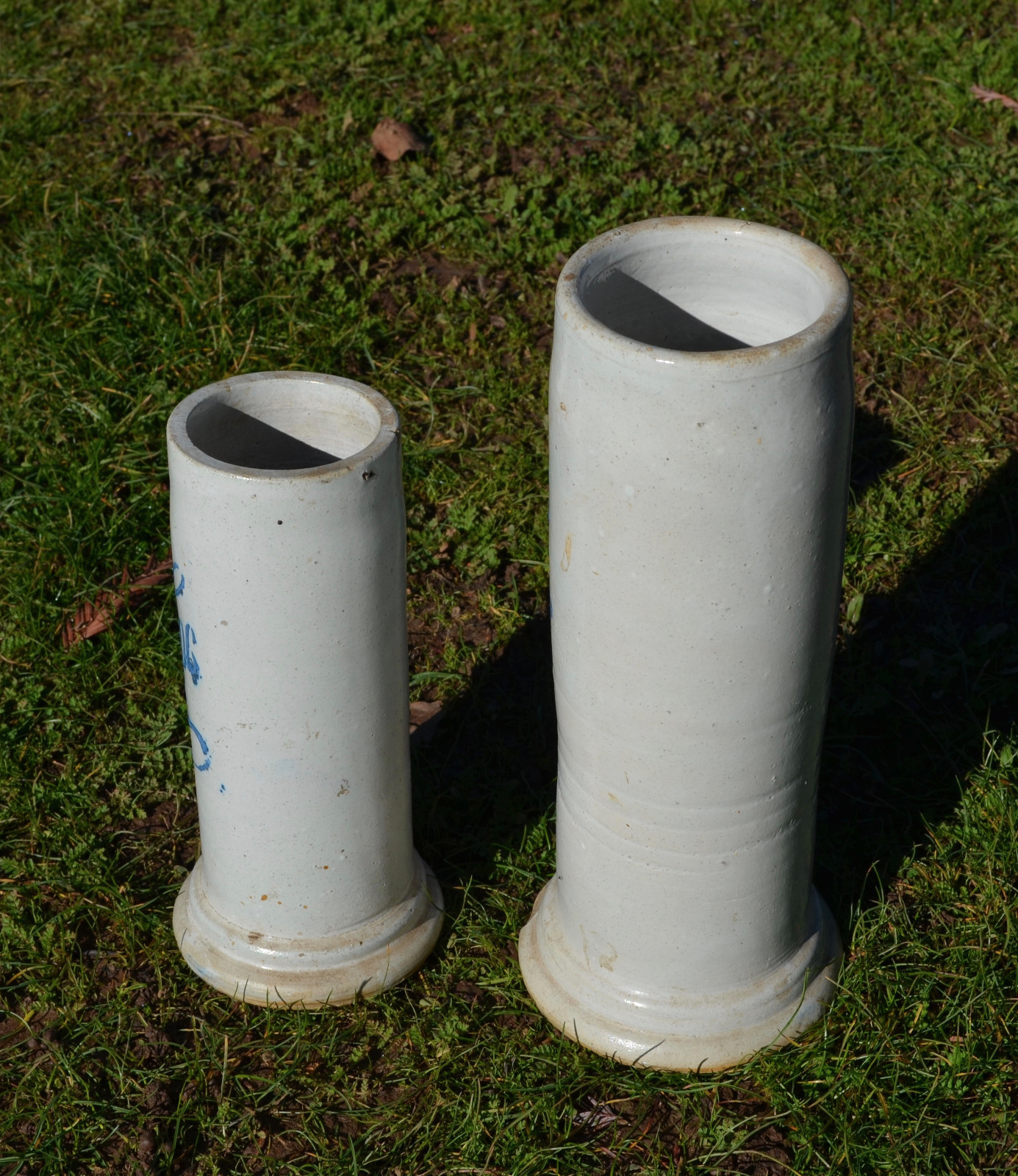 2 RARE ANTIQUE EAST LIVERPOOL OHIO STONEWARE POTTERY BOTTLE JUGS VASE CROCKS