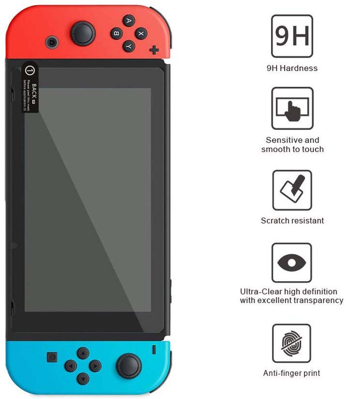 Tempered Glass Screen Protector for Nintendo Switch (2 Pack) NEW