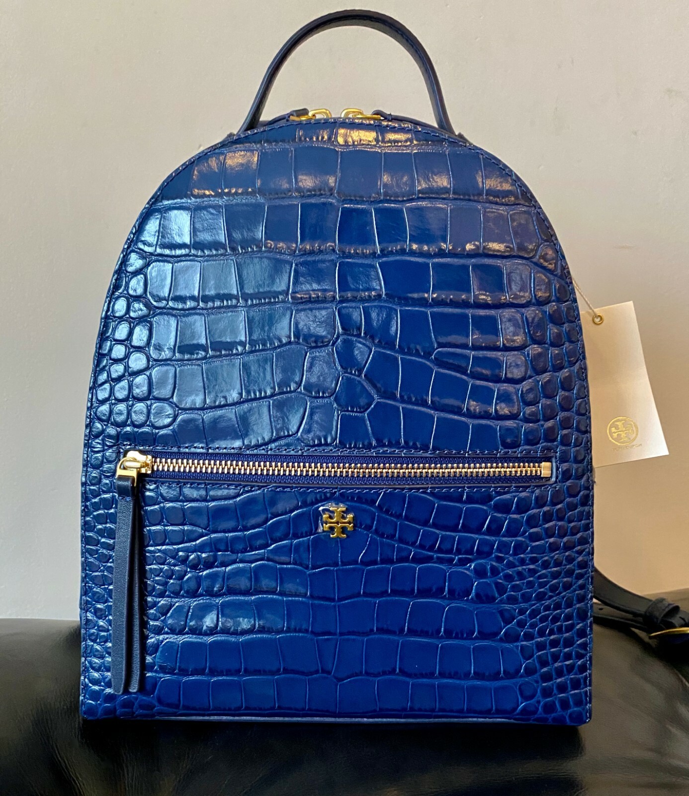 tory burch croc embossed mini backpack