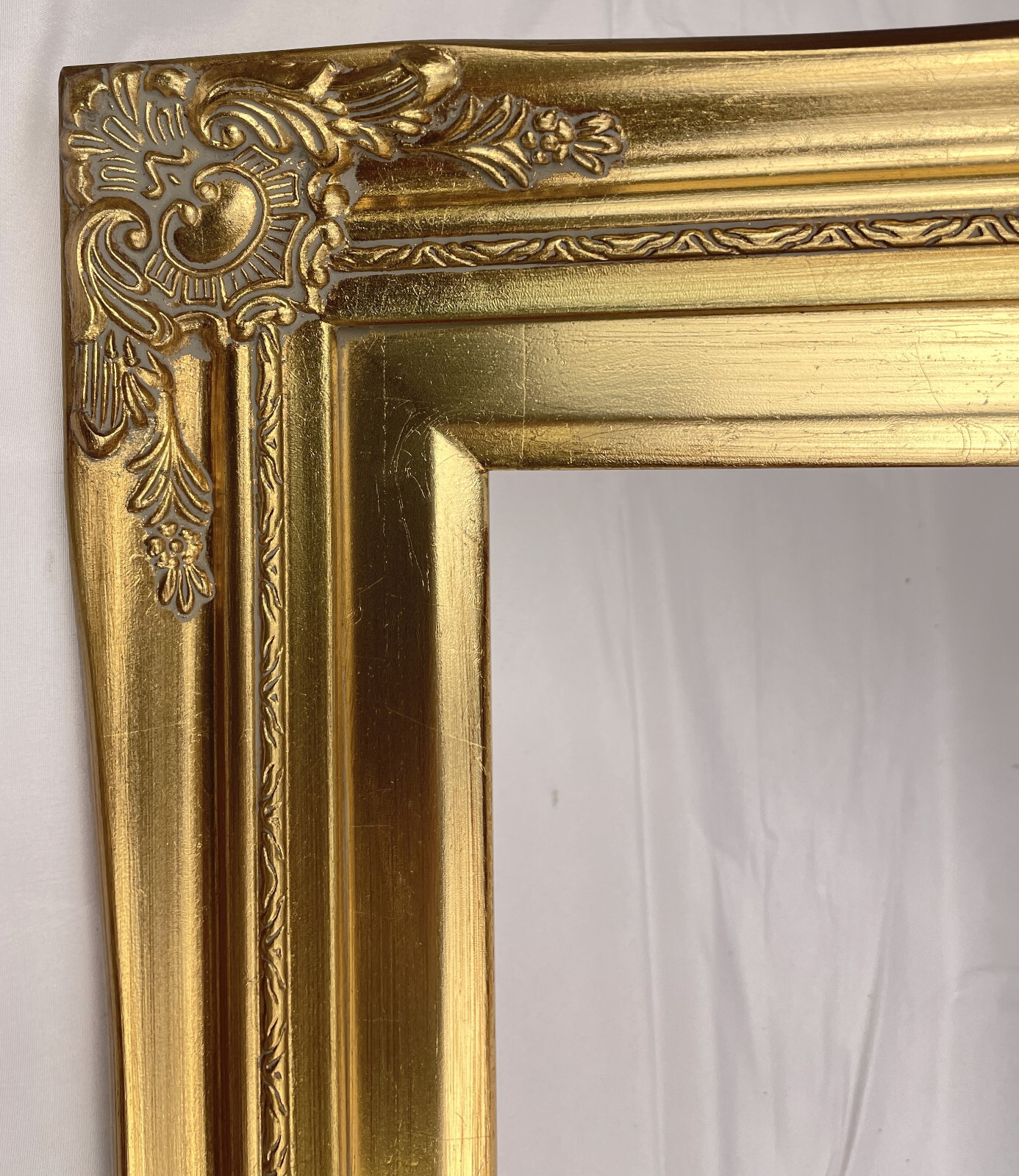 Antique Gold Ornate Baroque Wood Picture Frame Gold Liner 3" Wide