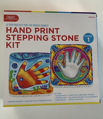 Craft Connection by Nicole DIY hand print stepping stone kit New In Box