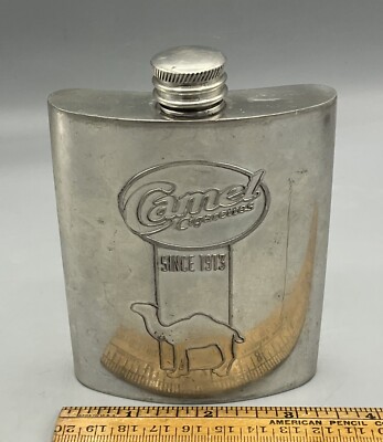 Vintage Alchemy Pewter Camel Cigarettes Flask Sheffield England Since 1913